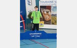 Matthias champion de France au championnat de france Para tir a l'arc le weekend du 16 au 17 mars à L'ile bouchard 37